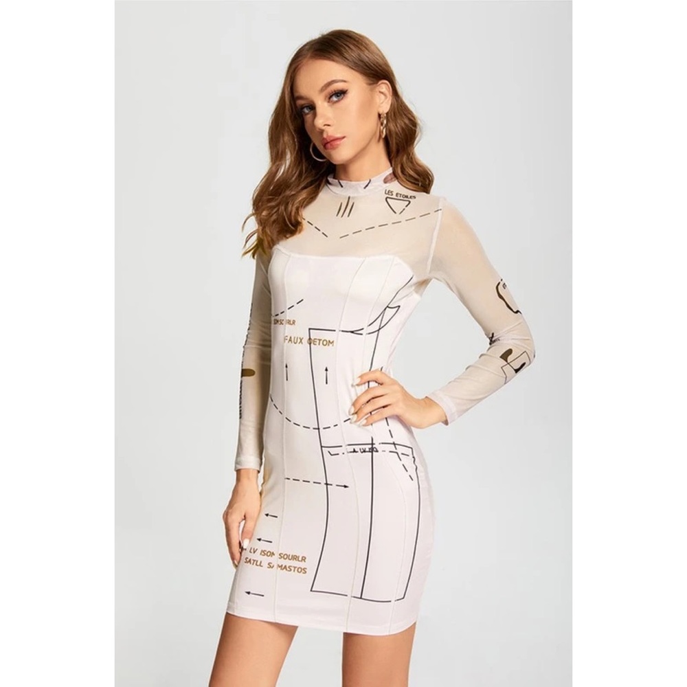 New- Beige Chemistry Dress (Large)